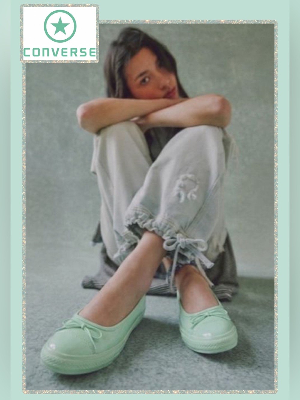 🆕 Converse Chuck Taylor All Star Dainty Ballerina Patent Leather Flat 9.5 Mint